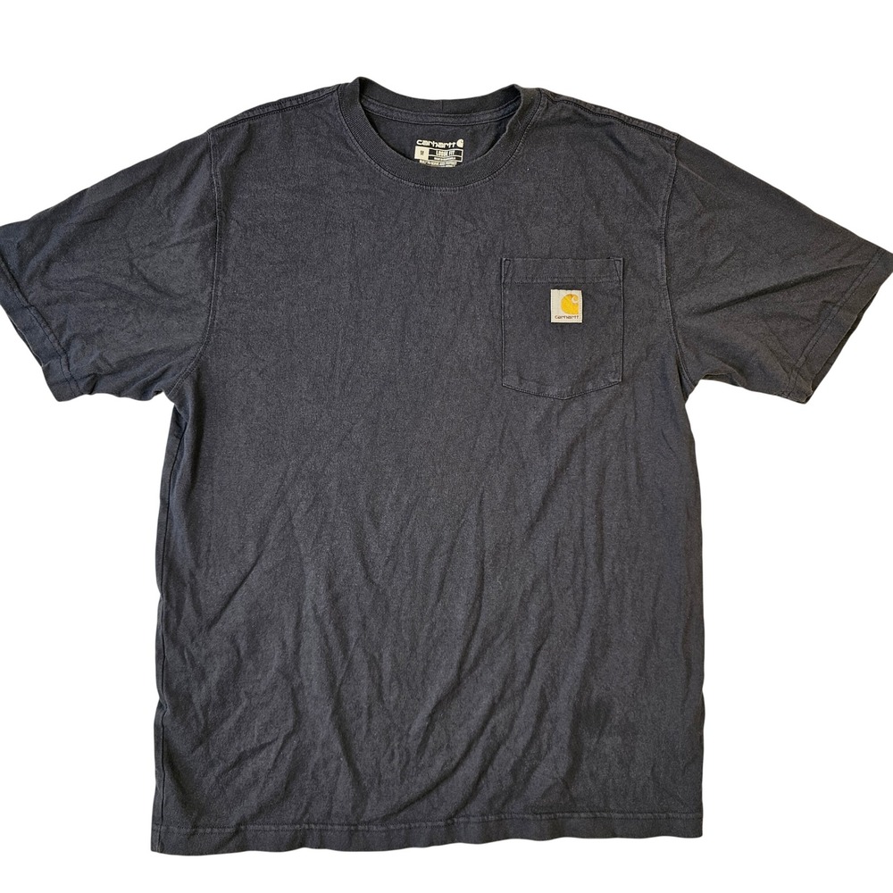 Carhartt Mens Loose Fit Pocket T-Shirt Navy Blue Short Sleeve Size M